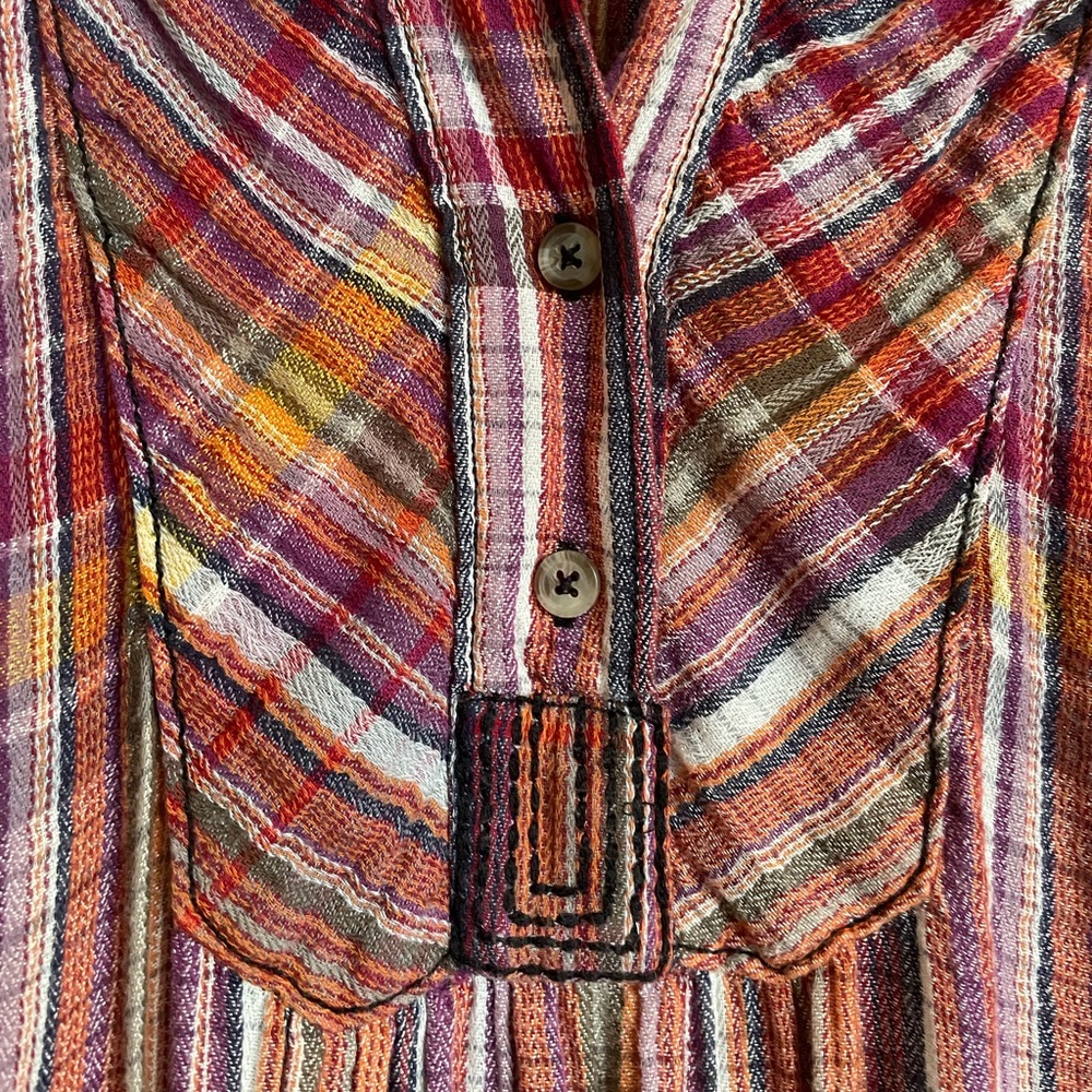 SOLD ON ANOTHER SITE $128 Free People OVERSIZED Plaid Pleated Tunic!